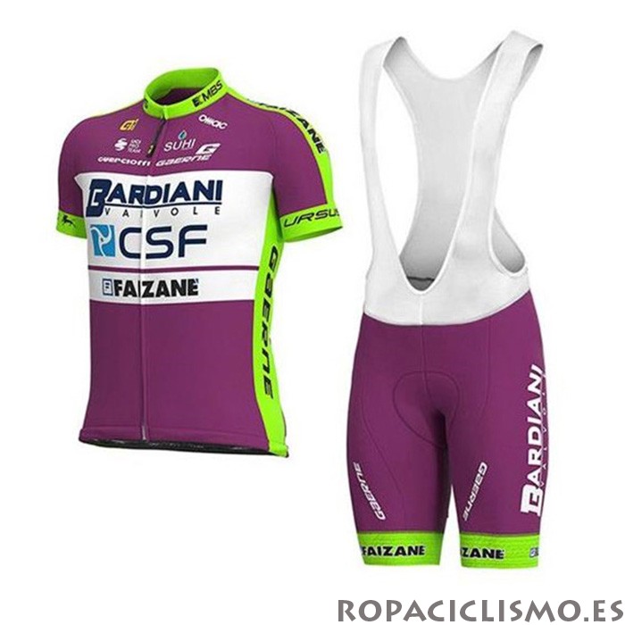 2020 Maillot Bardiani Csf Tirantes Mangas Cortas Fucsia Blanco